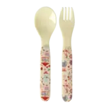 Rice Everyday Magic Rice | Baby lepel en vork | Fun Fair Print | Roze Rice Everyday Magic Rice | Baby lepel en vork | Fun Fair Print | Roze