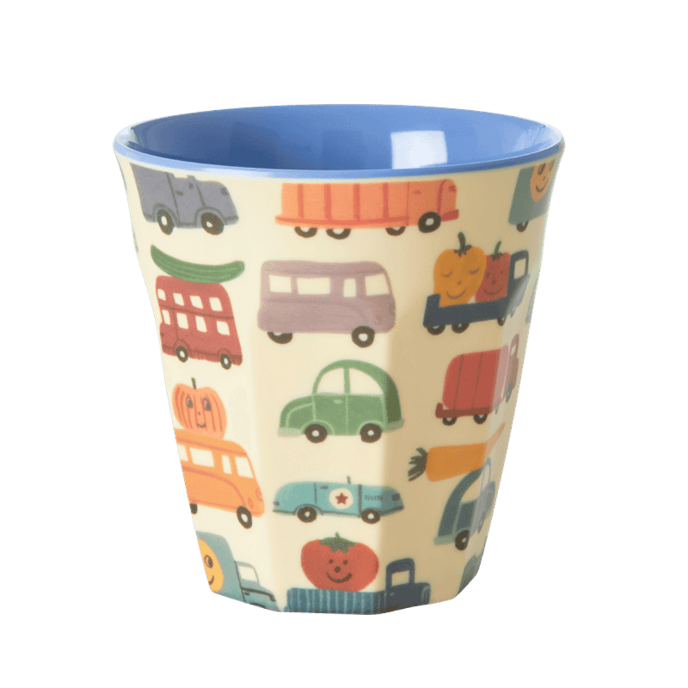 Rice Everyday Magic Rice | Melamine cup Happy Cars Blue print | Medium 250ml