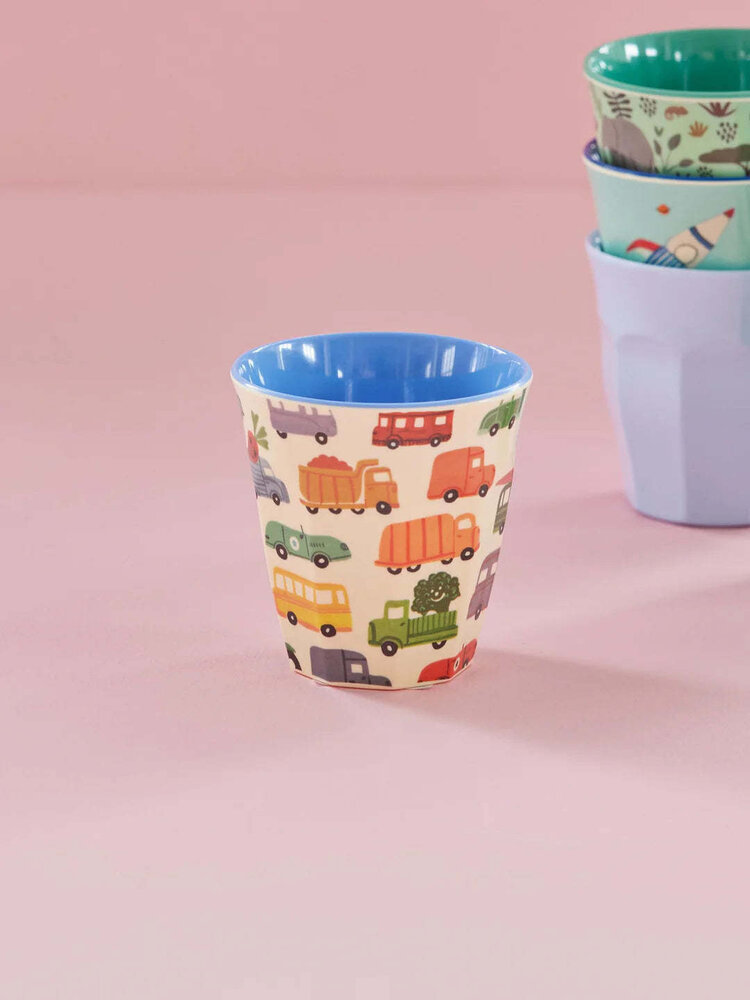 Rice Everyday Magic Rice | Melamine cup Happy Cars Blue print | Medium 250ml