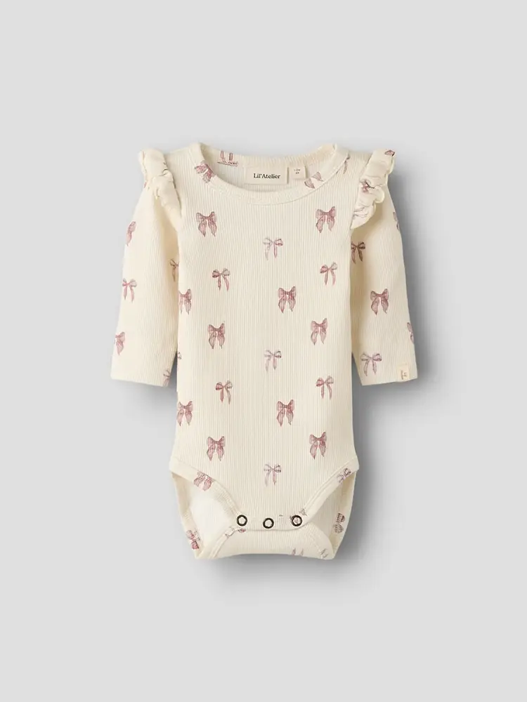Lil ' Atelier Lil ' Atelier | NBFGAVO EKO LS SLIM BODY LIL NOOS | Turtledove BOW
