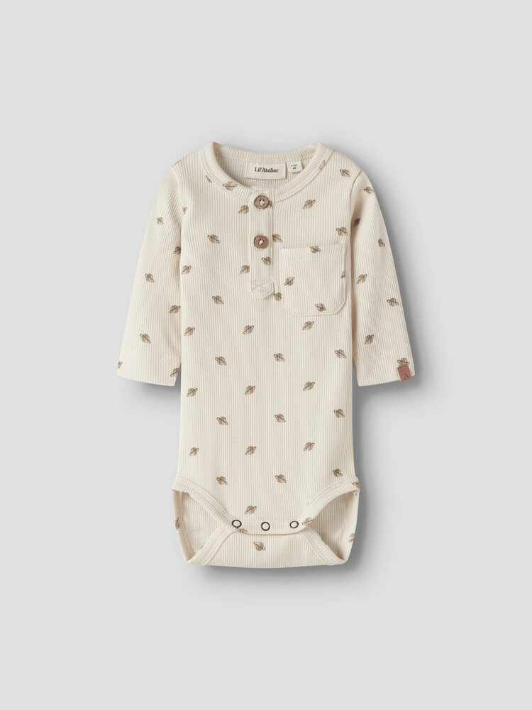 Lil ' Atelier Lil ' Atelier | NBMLAVO ENO LS SLIM BODY LIL | Turtledove PLANETS