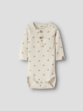Lil ' Atelier Lil ' Atelier | NBMLAVO ENO LS SLIM BODY LIL | Turtledove PLANETS