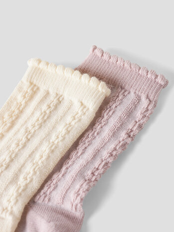 Lil ' Atelier Lil ' Atelier | NMFKENDRA 2P SOCK LIL | Turtledove HUSHED VIOLET