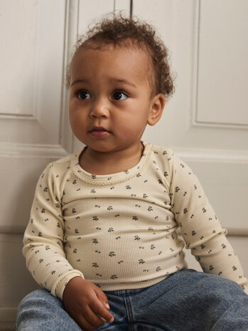 Lil ' Atelier Lil ' Atelier | NBFLAGO MAU LS SLIM BODY LIL | Turtledove BLUE FLOWER