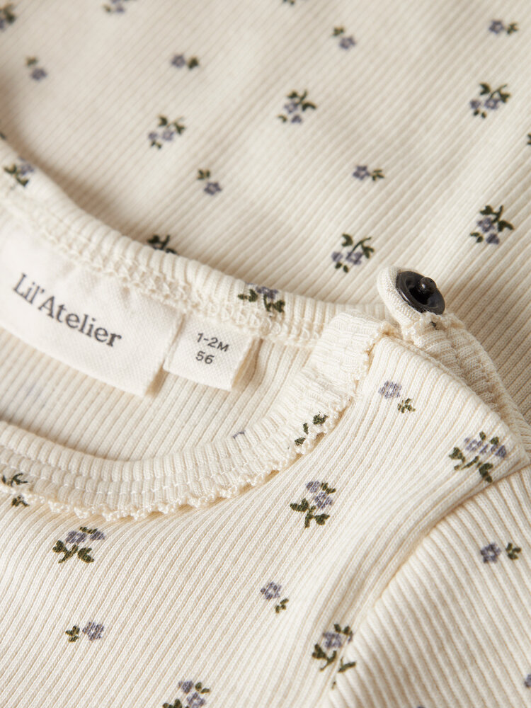 Lil ' Atelier Lil ' Atelier | NBFLAGO MAU LS SLIM BODY LIL | Turtledove BLUE FLOWER