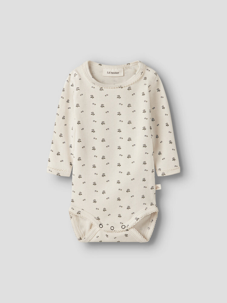Lil ' Atelier Lil ' Atelier | NBFLAGO MAU LS SLIM BODY LIL | Turtledove BLUE FLOWER