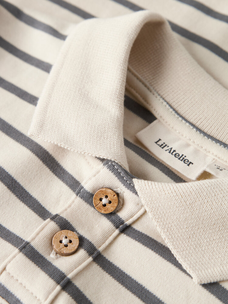 Lil ' Atelier Lil ' Atelier | NMMLIMIA LS LOOSE POLO TOP LIL | Turtledove POPPY SEED