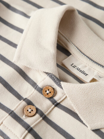 Lil ' Atelier Lil ' Atelier | NMMLIMIA LS LOOSE POLO TOP LIL | Turtledove POPPY SEED
