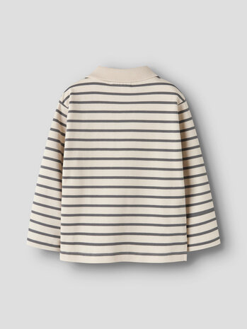 Lil ' Atelier Lil ' Atelier | NMMLIMIA LS LOOSE POLO TOP LIL | Turtledove POPPY SEED