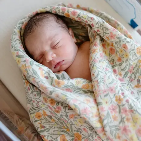 Mushie Mushie | Hydrofiele Doek Swaddle 120 x 120 | Pastel Blooms