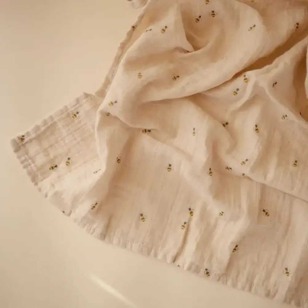 Mushie Mushie | Hydrofiele Doek Swaddle 120 x 120 | Bees