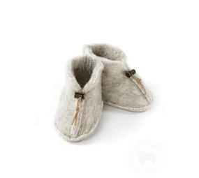 Alwero Alwero | Babyslofjes Emo wol | Light grey maat M 6 - 12 mnd