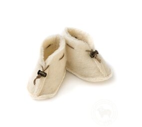 Alwero Alwero | Babyslofjes Emo wol | Natural maat S 0-6 mnd