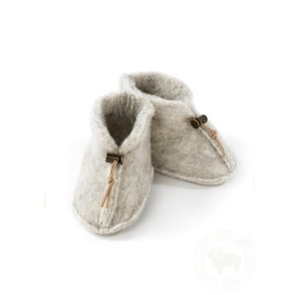 Alwero Alwero |Babyslofjes Emo wol | Light grey maat S 0-6 mnd