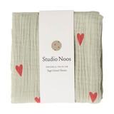 Studio Noos Studio Noos | Swaddle Print Medium | Green hearts Studio Noos Studio Noos | Swaddle Print Medium | Green hearts