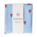 Studio Noos Studio Noos | Swaddle Print Large | Light blue hearts Studio Noos Studio Noos | Swaddle Print Large | Light blue hearts