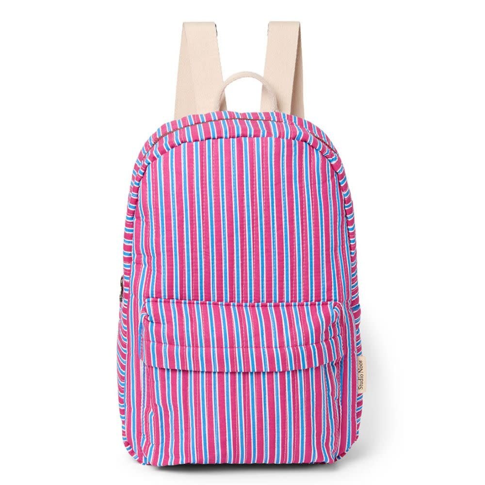 Studio Noos Studio Noos | Poplin Midi Backpack Raspberry Striped