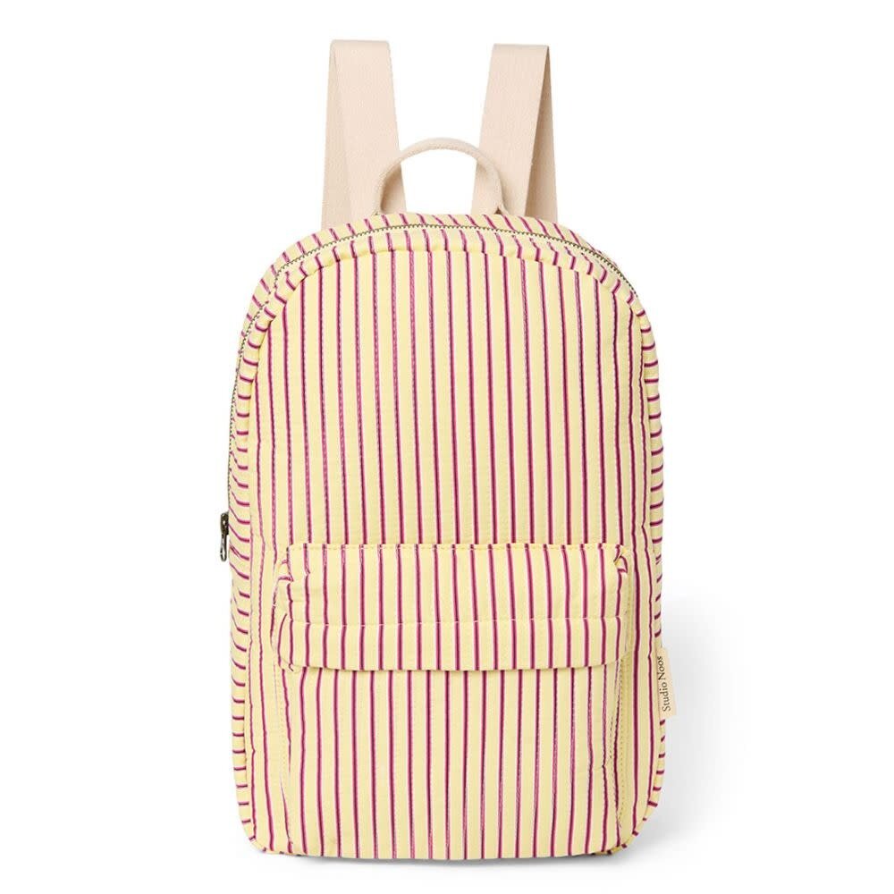 Studio Noos Studio Noos | Poplin Midi Backpack Butter Yellow Striped