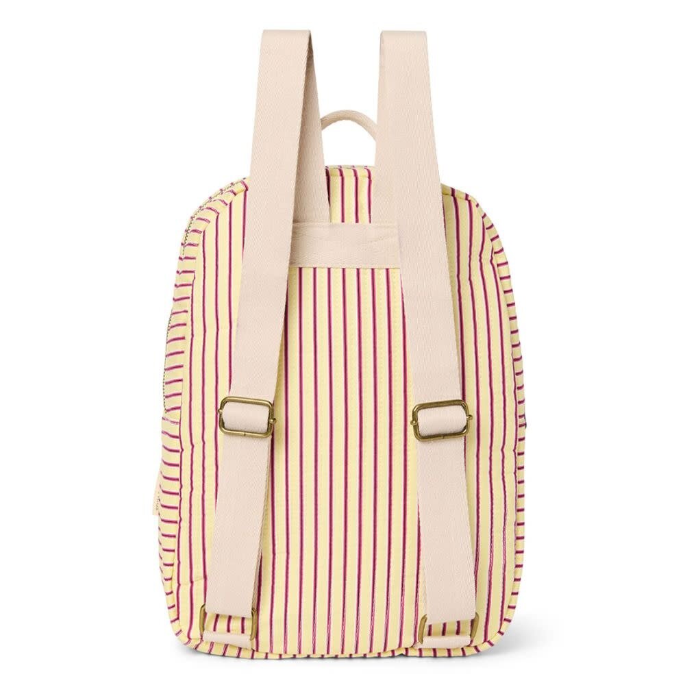 Studio Noos Studio Noos | Poplin Midi Backpack Butter Yellow Striped