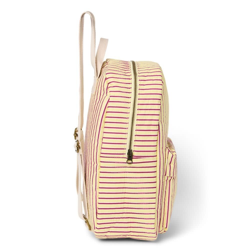 Studio Noos Studio Noos | Poplin Midi Backpack Butter Yellow Striped