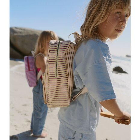 Studio Noos Studio Noos | Poplin Midi Backpack Butter Yellow Striped