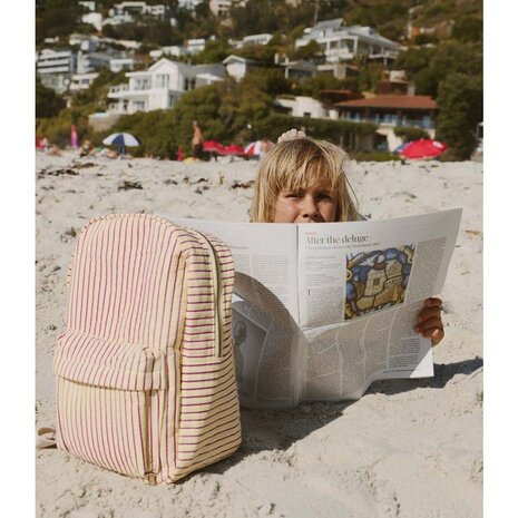 Studio Noos Studio Noos | Poplin Midi Backpack Butter Yellow Striped