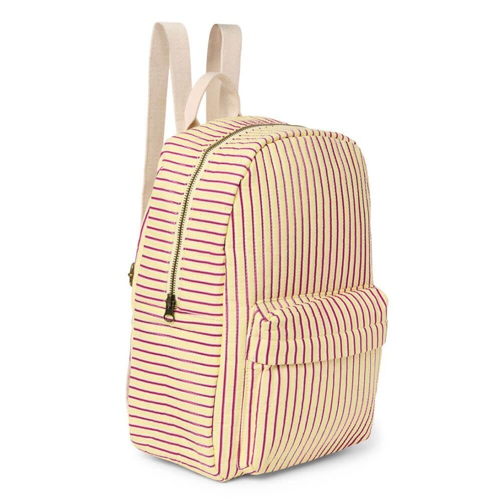 Studio Noos Studio Noos | Poplin Midi Backpack Butter Yellow Striped