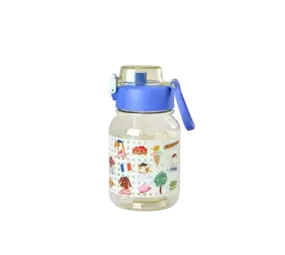 Rice Everyday Magic Rice | Plastic Kids Drinking Bottle in Blue | Kids in Paris Print |700 ml