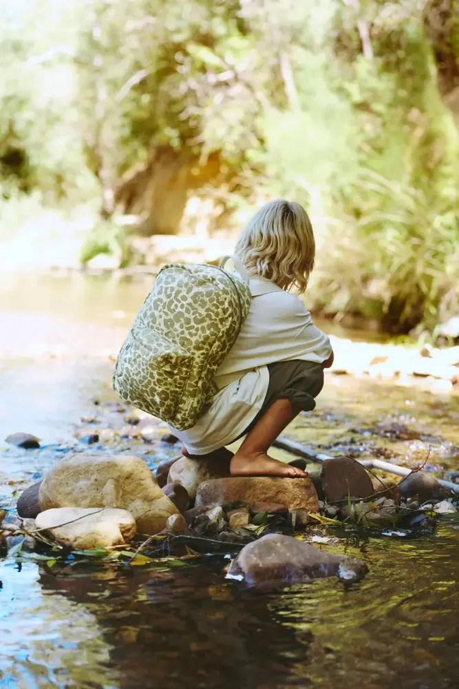 Studio Noos Studio Noos | Cotton Midi backpack | Green leopard