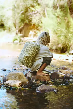 Studio Noos Studio Noos | Cotton Midi backpack | Green leopard