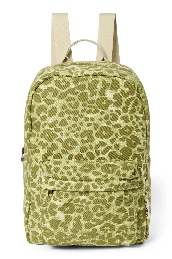 Studio Noos Studio Noos | Cotton Midi backpack | Green leopard