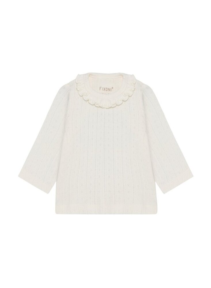 Fixoni Fixoni | T-shirt LS | Pointelle Eggnog