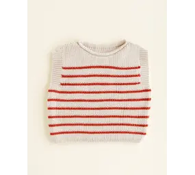 Hvid Hvid | Harvey vest | Cream red 0-6M