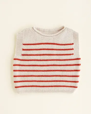 Hvid Hvid | Harvey vest | Cream red 0-6M