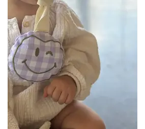 Atelier Pomme Atelier Pomme | Pacifier Cloth | Pomme | Checked Lila