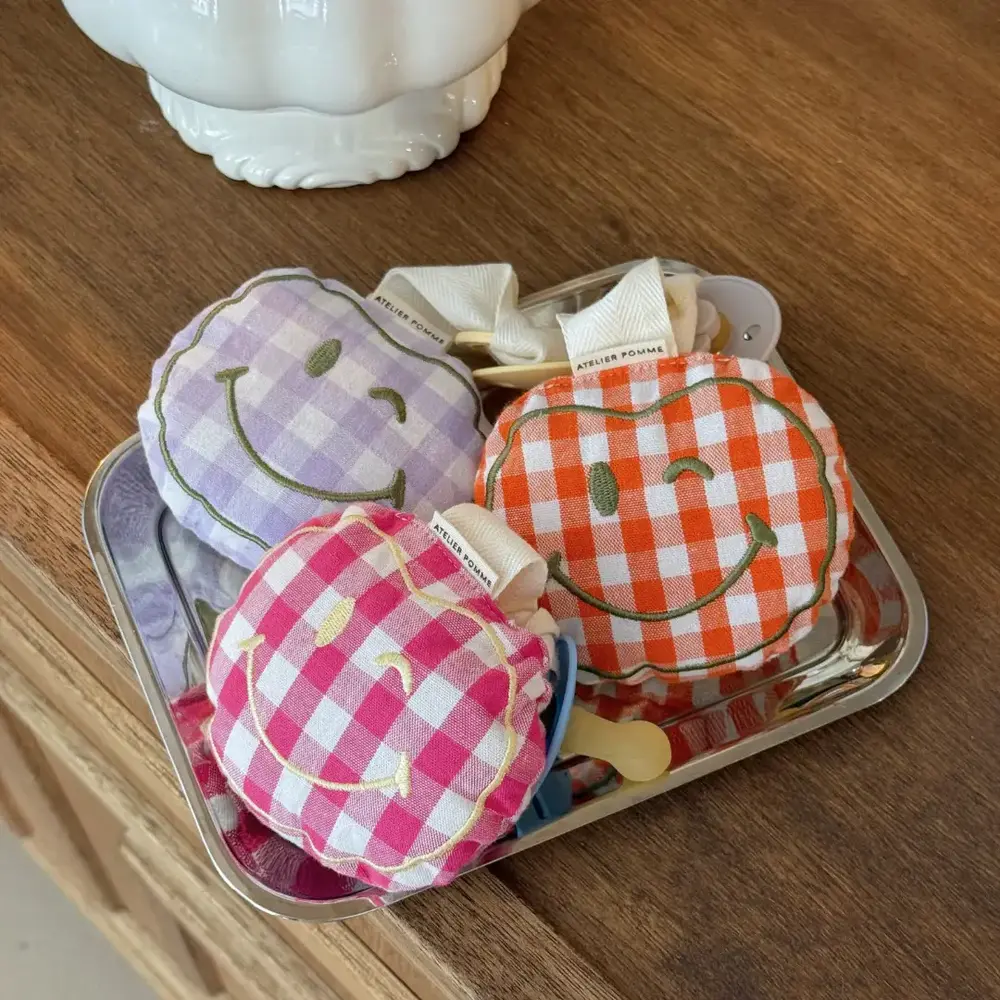 Atelier Pomme Atelier Pomme | Pacifier Cloth | Pomme | Checked Lila