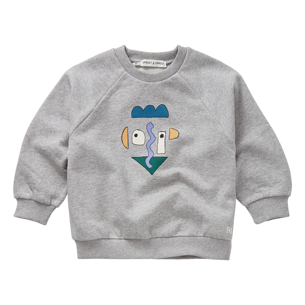 Sproet & Sprout | Sweatshirt raglan Self potrait grey | Grey melee