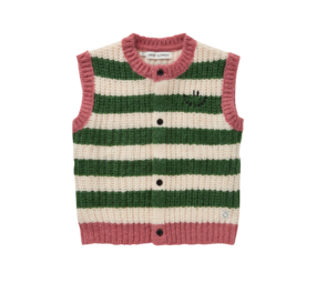 Sproet & Sprout | Knitted vest stripes  | Deep green