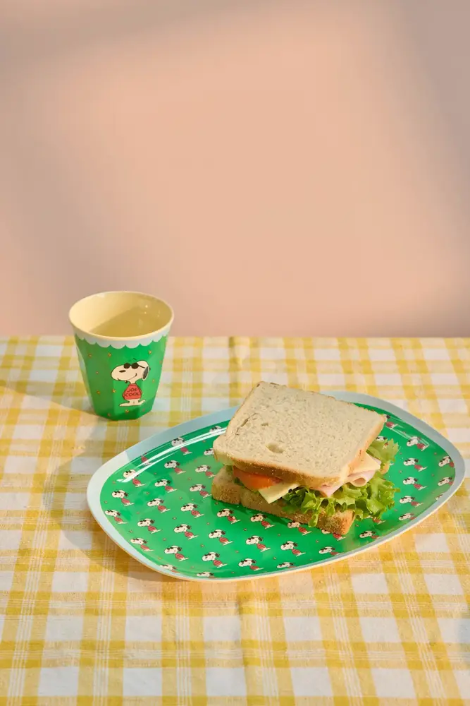 Rice Everyday Magic Rice | Melamine Cup with Snoopy Print | Green| Medium 250ml