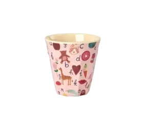 Rice Everyday Magic Rice | Melamine Cup with ABC Print | Pink | Medium 250ml