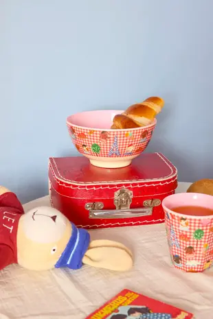 Rice Everyday Magic Rice | Melamine Bowl with Kids in Paris Print | Pink | Medium 700ml