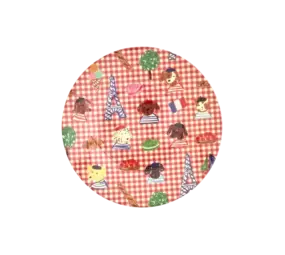 Rice Everyday Magic Rice | Melamine Kinderbord Rond with Kids in Paris Print | Red