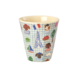 Rice Everyday Magic Rice | Melamine cup Kids in Paris print | Blue | Medium 250ml