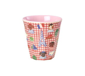 Rice Everyday Magic Rice | Melamine cup Kids in Paris print | Pink | Medium 250ml