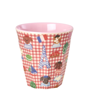 Rice Everyday Magic Rice | Melamine cup Kids in Paris print | Pink | Medium 250ml