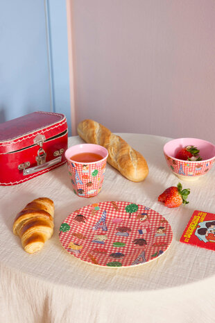 Rice Everyday Magic Rice | Melamine cup Kids in Paris print | Pink | Medium 250ml