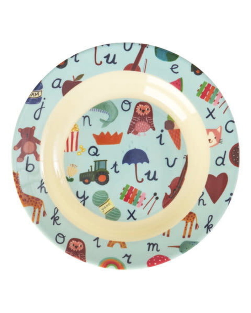 Rice Everyday Magic Rice | Melamine Kids Bowl with ABC Print | Blue | Medium 700ml
