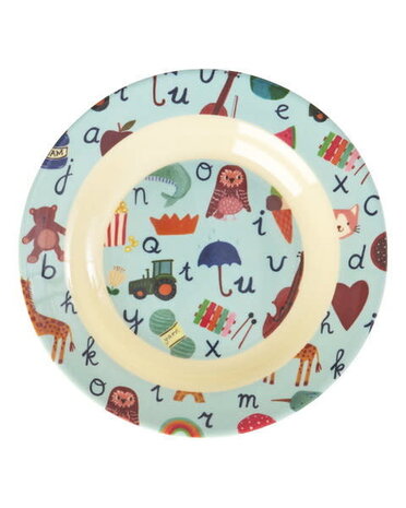 Rice Everyday Magic Rice | Melamine Kids Bowl with ABC Print | Blue | Medium 700ml