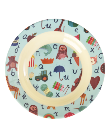 Rice Everyday Magic Rice | Melamine Kids Bowl with ABC Print | Blue | Medium 700ml