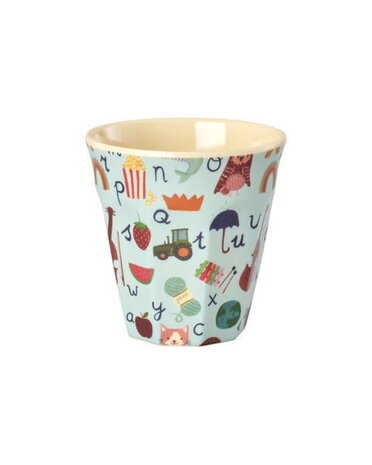 Rice Everyday Magic Rice | Melamine cup ABC print | Blue| Medium 250ml